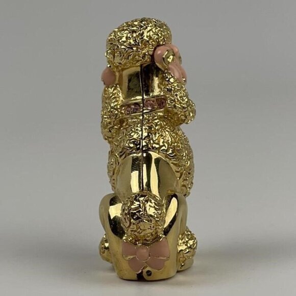 1999 Vintage Estee Lauder Gold Petite Poodle Solid Perfume Compact - Collectible - Picture 2 of 5